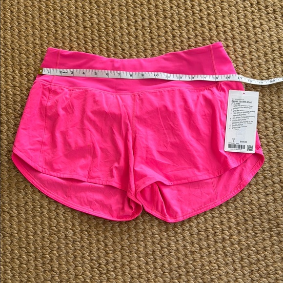 Lululemon Athletica Pink Highlighter Speed Up MR Short 4” Lined - Picture 3 of 8
